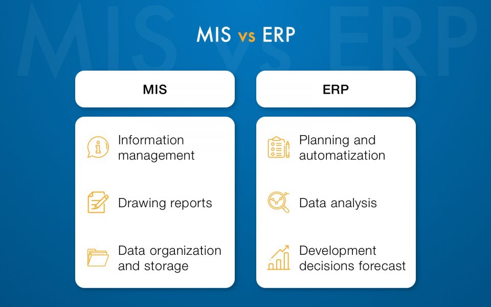 Differenza tra sistema ERP e MIS in informatica